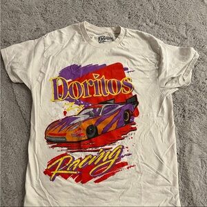 White and Red Racing Graphic Short Sleeve Tee